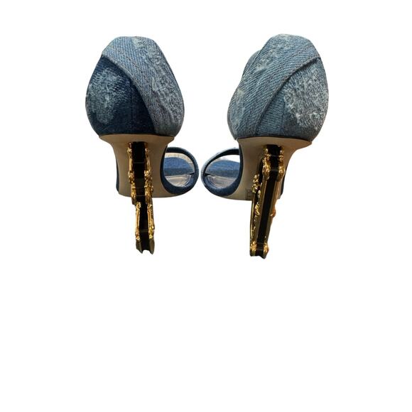 Dolce & Gabbana 105mm DG Heel Patchwork Denim Sandals – Size 39 EU - Picture 7 of 12